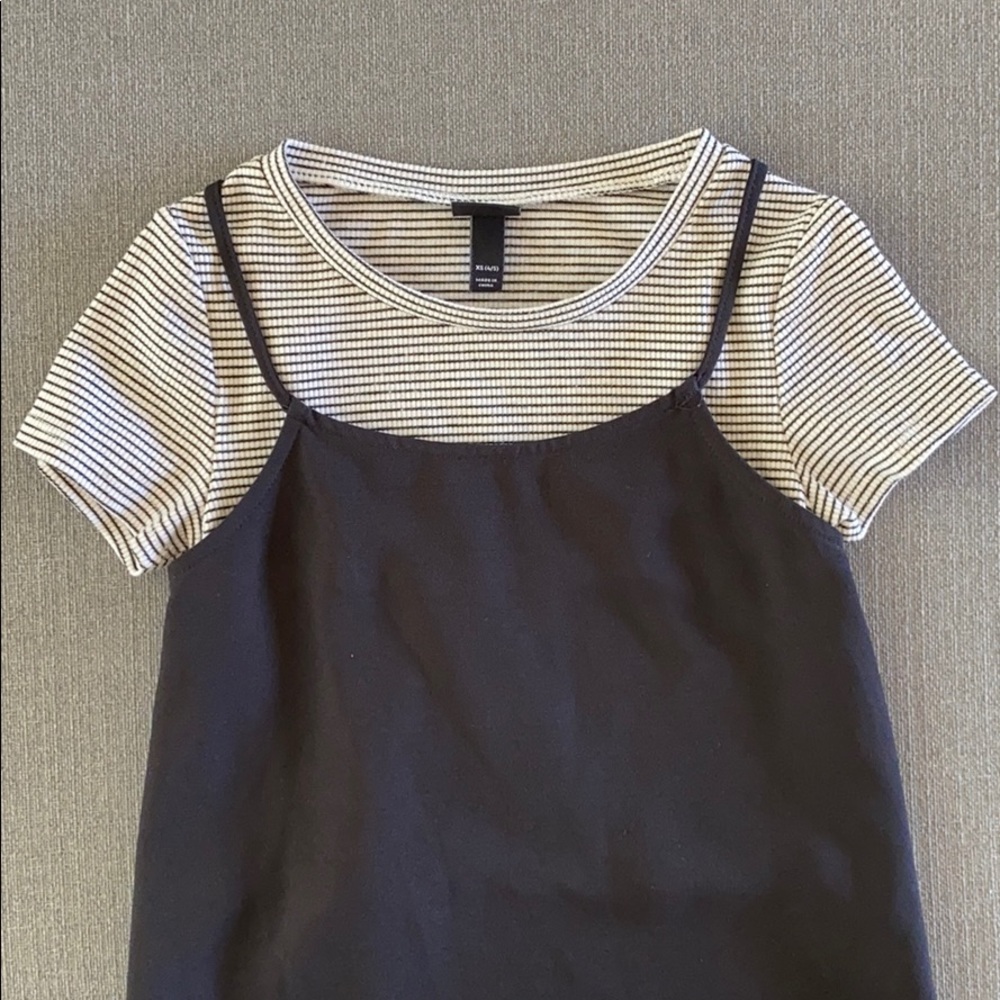 art class | black slip dress with T-shirt